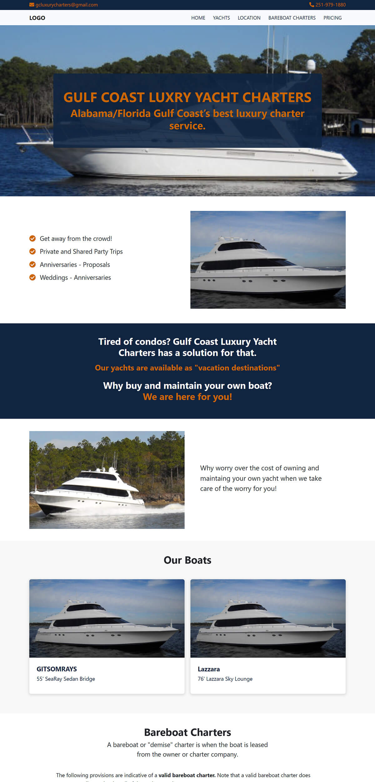 Gulf Cost Luxury website designed by Digital DL Marketing