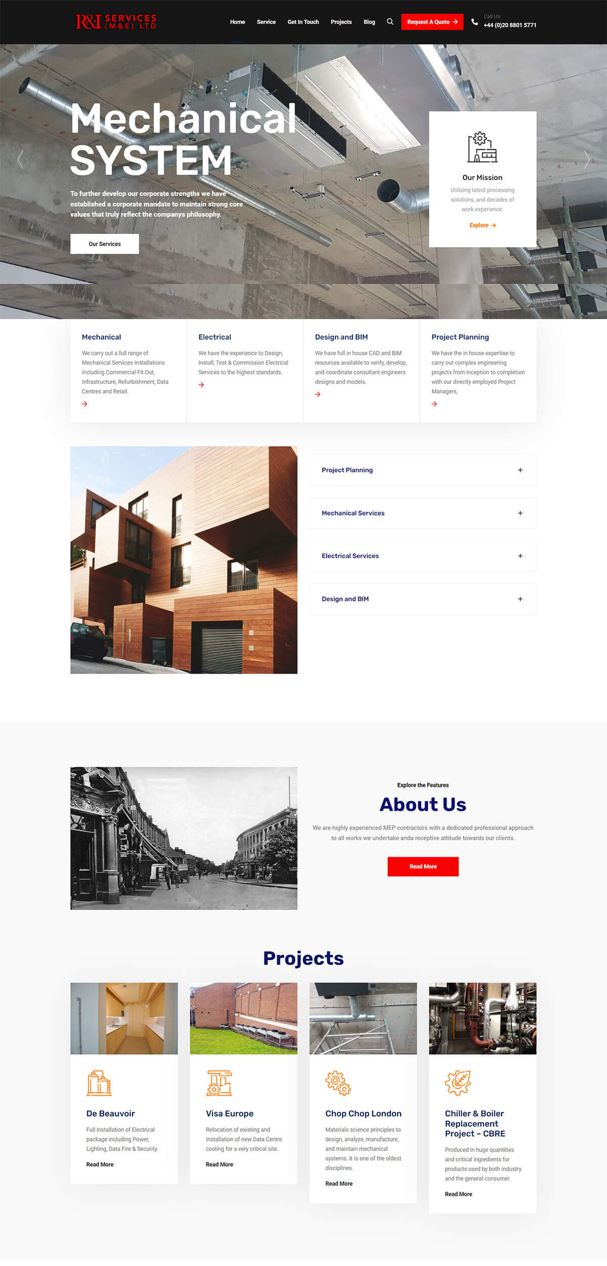 Construction services website designed by Digital DL Marketing