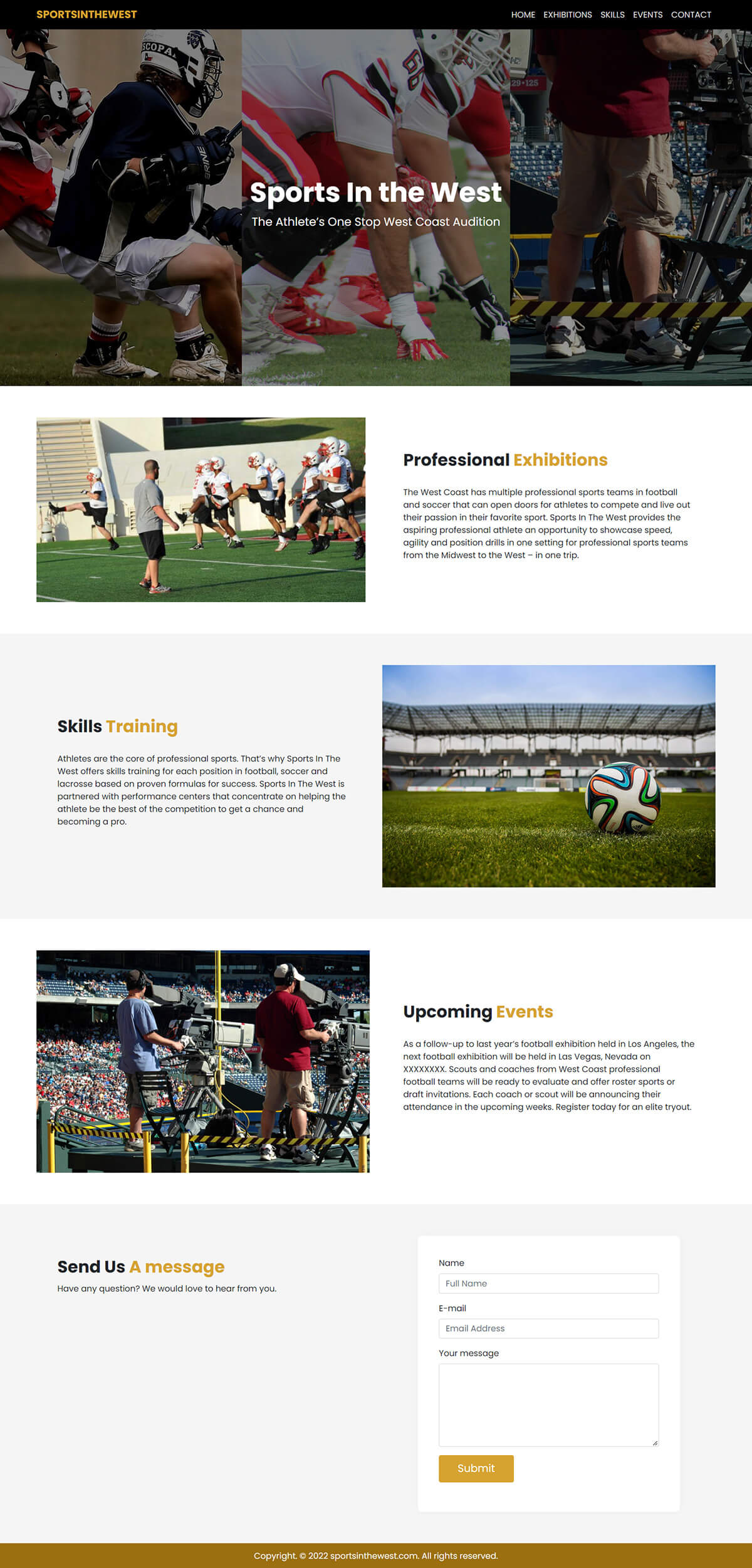 Sports website designed by Digital DL Marketing